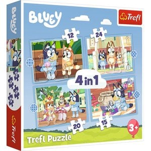 Bluey Bluey 4 in 1 Puzzel - 12/15/20/24 stukjes - Trefl Bluey Bluey 4 in 1 Puzzel - 12/15/20/24 stukjes - Trefl