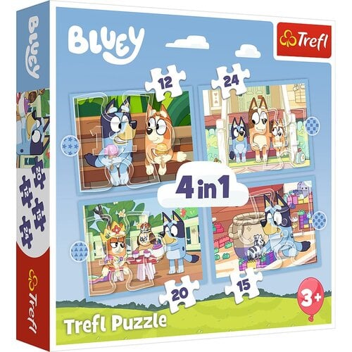 Bluey Bluey 4 in 1 Puzzel - 12/15/20/24 stukjes - Trefl Bluey Bluey 4 in 1 Puzzel - 12/15/20/24 stukjes - Trefl