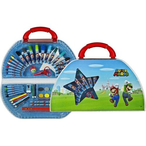 Super Mario Super Mario Tekenkoffer - 51 Delig Super Mario Super Mario Tekenkoffer - 51 Delig
