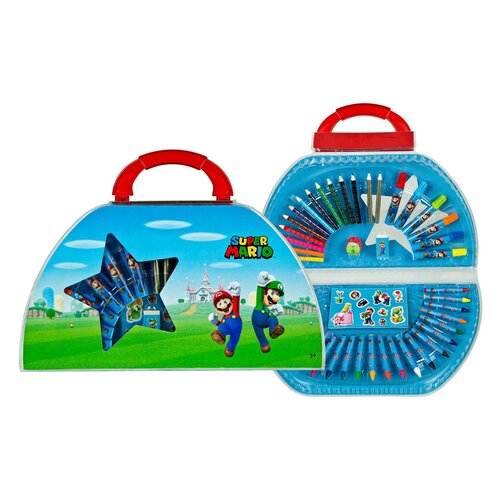 Super Mario Super Mario Tekenkoffer - 51 Delig Super Mario Super Mario Tekenkoffer - 51 Delig