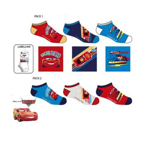 Cars Disney Cars Sneakersokken - 3 paar Cars Disney Cars Sneakersokken - 3 paar