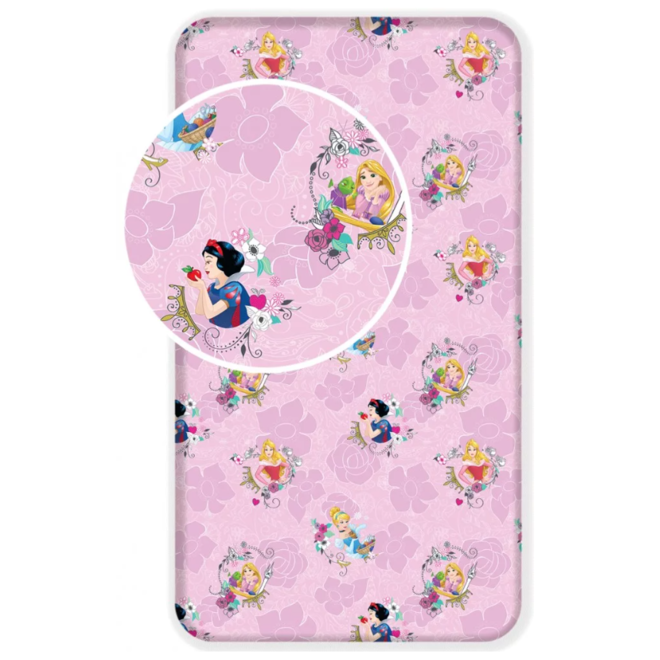 Disney Princess Hoeslaken 90x200 cm  - Roze