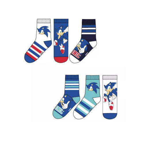 Sonic Sonic Sokken - 3 paar - Maat 23/26 Sonic Sonic Sokken - 3 paar - Maat 23/26