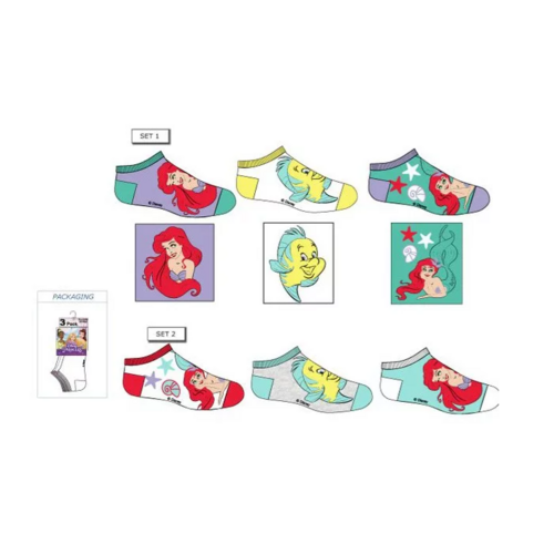 Disney Princess Disney Princess Ariel Sneakersokken - 3 paar