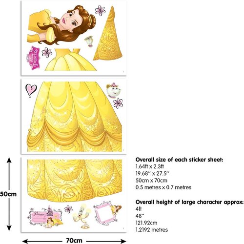 Disney Princess Disney Princess Belle XXL Muursticker - Walltastic Disney Princess Disney Princess Belle XXL Muursticker - Walltastic