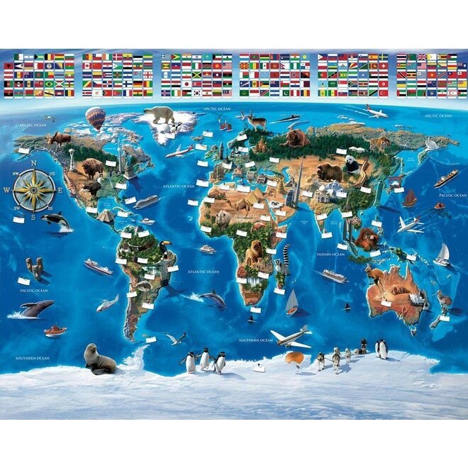 Wereldkaart Posterbehang - Walltastic