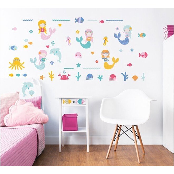 Zeemeermin Muurstickers Room Decor Kit - Walltastic