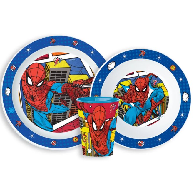 Spiderman Kinderservies met Beker - Magnetron