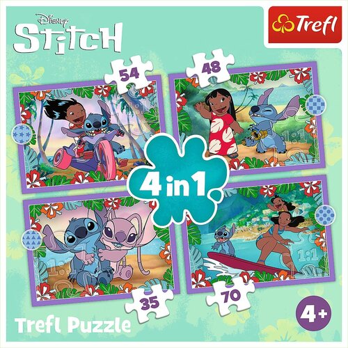 Lilo en Stitch Lilo en Stitch 4 in 1 Puzzel - 35/48/54/70 stukjes Lilo en Stitch Lilo en Stitch 4 in 1 Puzzel - 35/48/54/70 stukjes