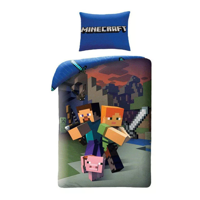 Minecraft Dekbedovertrek 140x200 cm - Steve en Alex