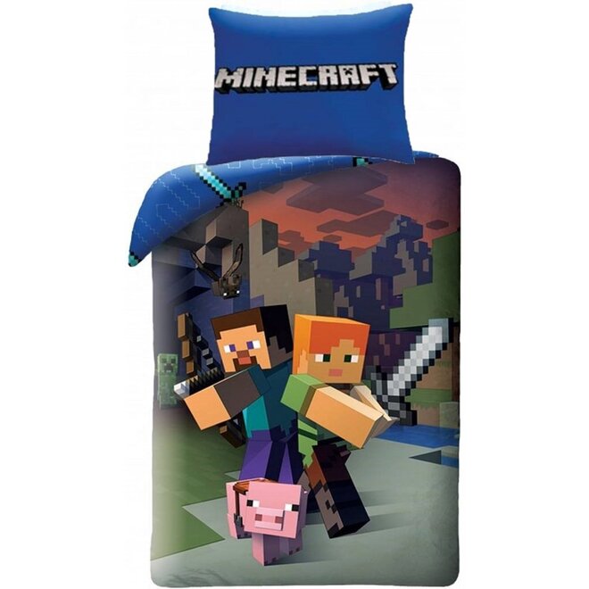 Minecraft Dekbedovertrek 140x200 cm - Steve en Alex