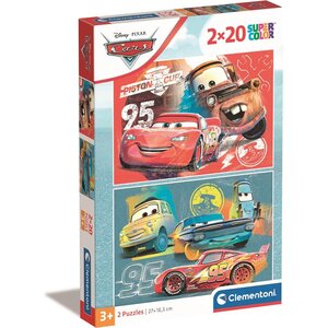 Disney Cars Disney Cars 2 in 1 Puzzel - 2 x 20 stukjes - Clementoni Disney Cars Disney Cars 2 in 1 Puzzel - 2 x 20 stukjes - Clementoni
