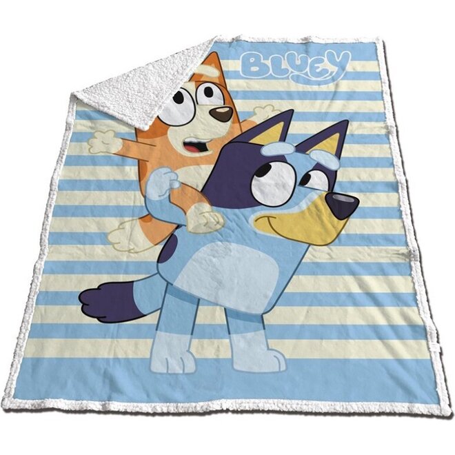 Bluey Fleece Deken Sherpa - Bluey en Bingo