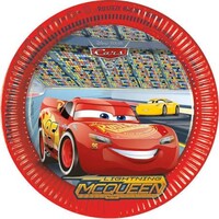 8 Kartonnen Disney Cars Bordjes FSC - 23 cm