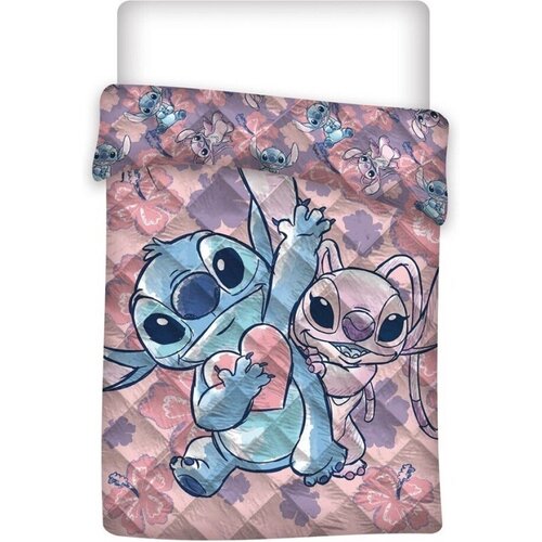 Lilo en Stitch Stitch en Angel Bedsprei Gewatteerd - 140x200 - Roze Lilo en Stitch Stitch en Angel Bedsprei Gewatteerd - 140x200 - Roze
