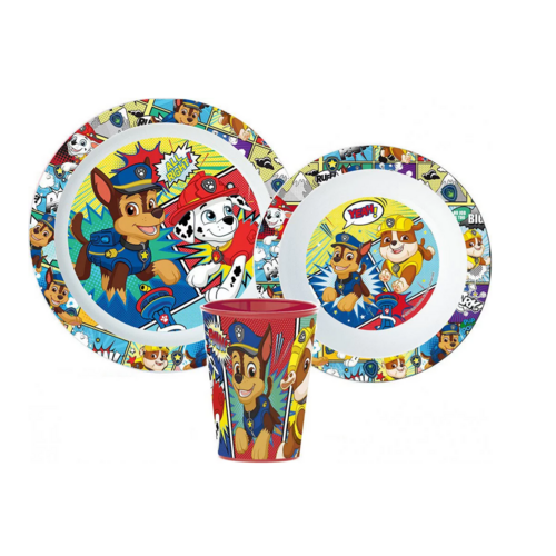 Paw Patrol Paw Patrol Kinderservies met Beker - Magnetron Paw Patrol Paw Patrol Kinderservies met Beker - Magnetron