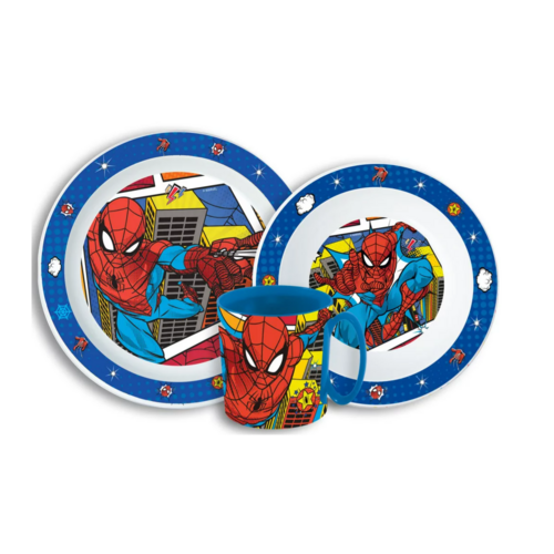 Spiderman Spiderman Kinderservies met Mok - Magnetron Spiderman Spiderman Kinderservies met Mok - Magnetron