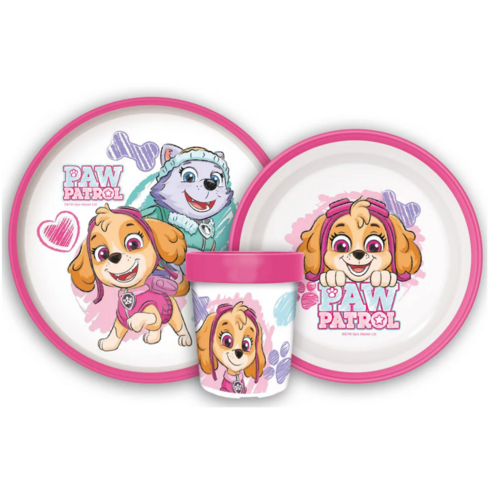 Paw Patrol Paw Patrol Kinderservies Roze - Magnetron Paw Patrol Paw Patrol Kinderservies Roze - Magnetron