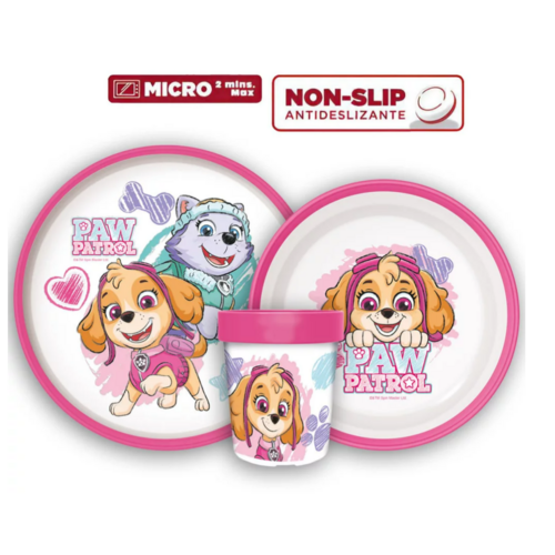 Paw Patrol Paw Patrol Kinderservies Roze - Magnetron Paw Patrol Paw Patrol Kinderservies Roze - Magnetron