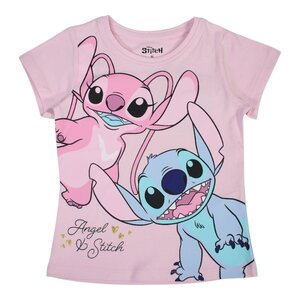Lilo en Stitch Stitch en Angel T-shirt Roze - Disney Lilo en Stitch Stitch en Angel T-shirt Roze - Disney
