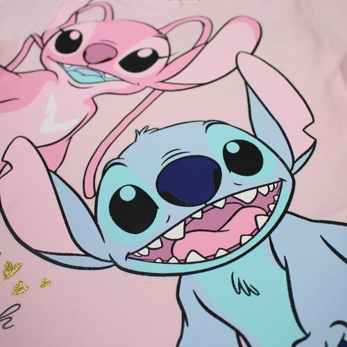 Lilo en Stitch Stitch en Angel T-shirt Roze - Disney