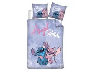 Disney Stitch Dekbedovertrek Roze - 140x200 cm met Kussensloop 65x65 cm - 100% Premium Katoen - Oeko-Tex Gecertificeerd - Omkeerbaar Lilo & Stitch Beddengoed voor Kinderen