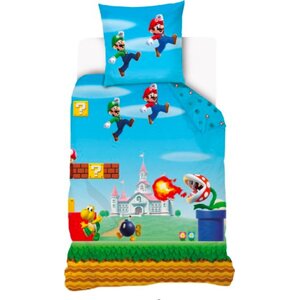 Super Mario Super Mario Dekbedovertrek 140 x 200 cm - Dubbelzijdig