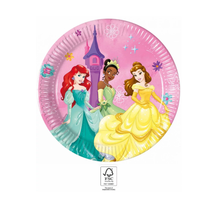 8 Disney Princess Gebaksbordjes - FSC