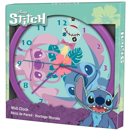 Lilo en Stitch Stitch en Angel Wandklok / Klok - Disney Lilo en Stitch Stitch en Angel Wandklok / Klok - Disney