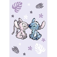 Stitch en Angel Fleece Deken - Purple - Disney
