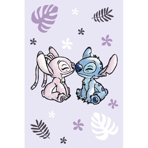 Lilo en Stitch Stitch en Angel Fleece Deken - Purple - Disney Lilo en Stitch Stitch en Angel Fleece Deken - Purple - Disney