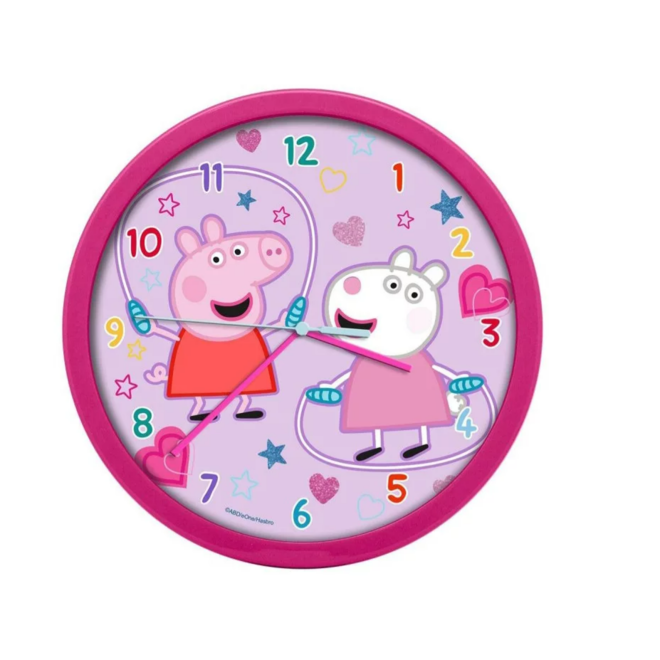 Peppa Pig Wandklok - Peppa en Suzy