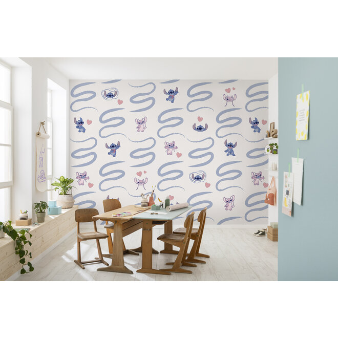 Stitch en Angel Vlies Behang Be Kind - 300x250 cm