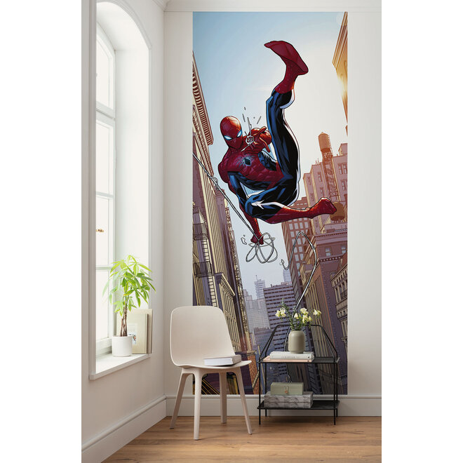 Spiderman Vlies Behang Swinging - 100x250 cm - Marvel
