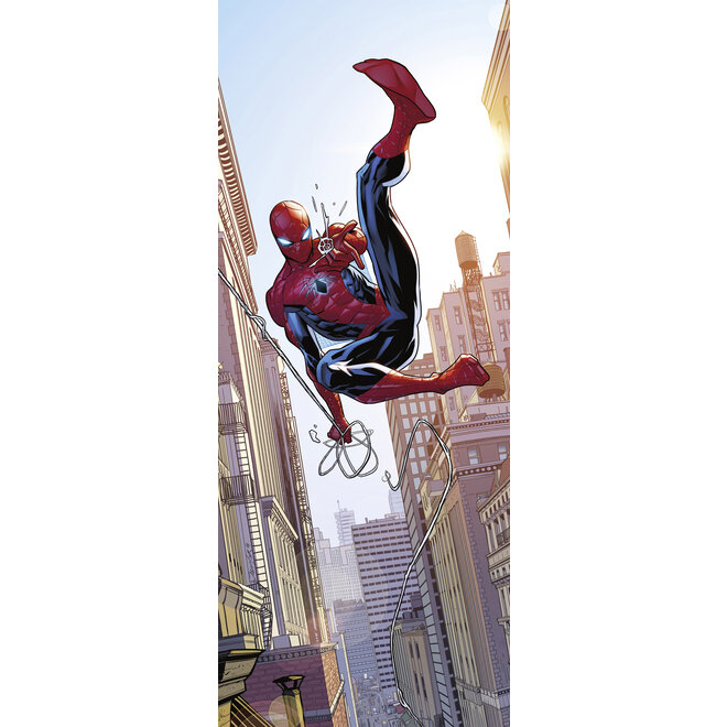 Spiderman Vlies Behang Swinging - 100x250 cm - Marvel