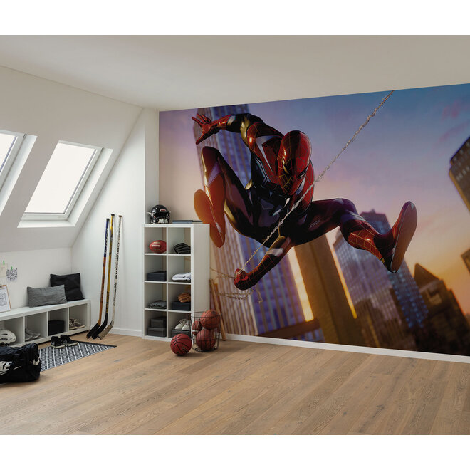 Spiderman Vlies Behang Huge Jump - 400x250 cm