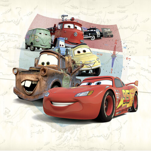 Cars Disney Cars Vlies Behang Characters - 250x250 cm