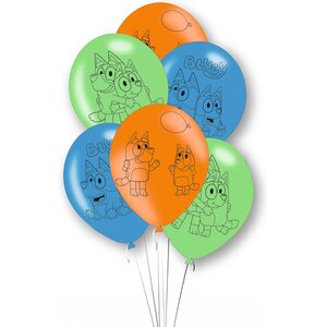 Bluey 6 Bluey Ballonnen - Bluey en Bingo