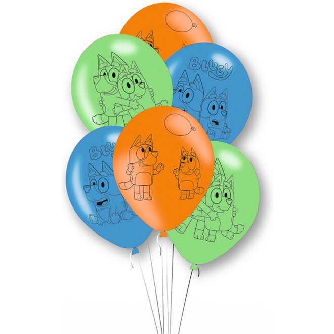 6 Bluey Ballonnen - Bluey en Bingo