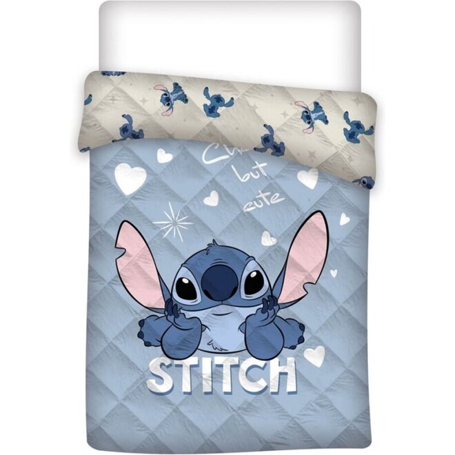 Stitch Bedsprei Gewatteerd - 140x200 - Blauw