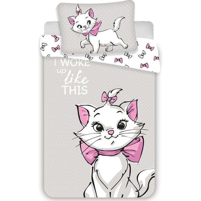 Marie Cat Baby Dekbedovertrek 100 x 135 cm - Aristocats - Grijs