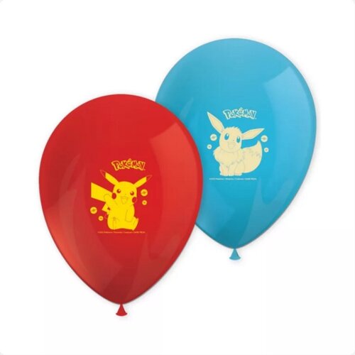 Pokemon 8 Pokemon Ballonnen - 2 Kleuren - Pikachu Pokemon 8 Pokemon Ballonnen - 2 Kleuren - Pikachu
