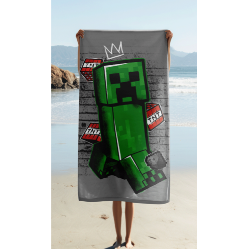 Minecraft Minecraft Badlaken - Creeper - Katoen Minecraft Minecraft Badlaken - Creeper - Katoen