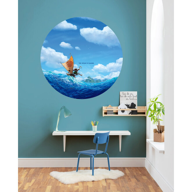 Vaiana Vlies Muursticker -125 cm - Rond - Disney