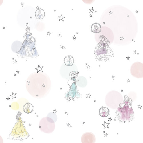 Disney Princess Disney Princess Vlies Behangrol - 1005x53 cm - Pretty Pastel Disney Princess Disney Princess Vlies Behangrol - 1005x53 cm - Pretty Pastel