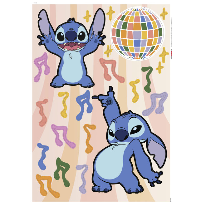 Stitch Muurstickers Music 50x70 cm - Disney