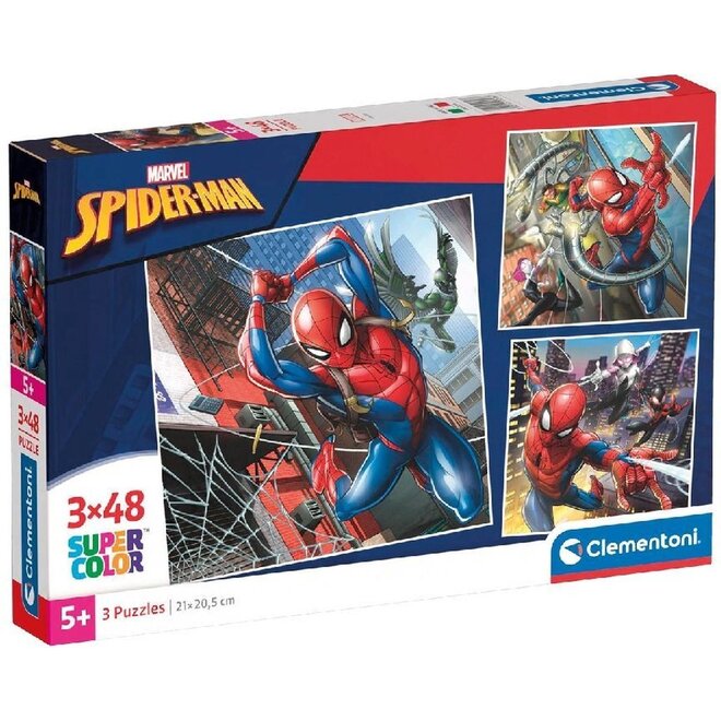 Spiderman 3 in 1 Puzzel - 3 x 48 stukjes - Clementoni Legpuzzel