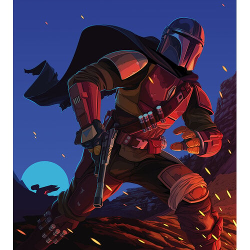 Star Wars Star Wars Vlies Behang - 250x280 cm - Mandalorian Big Ambush