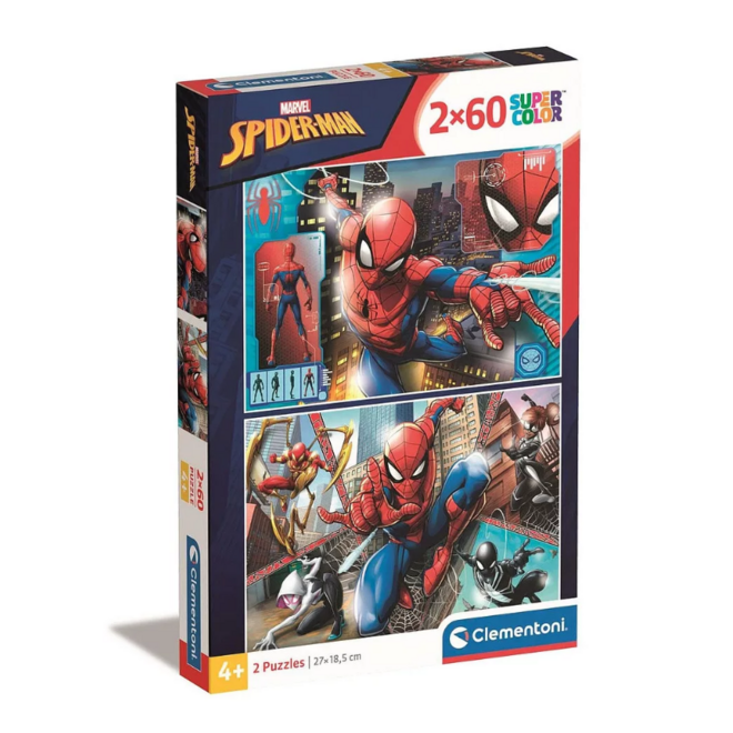 Spiderman 2 in 1 Legpuzzel - 2 x 60 stukjes - Marvel