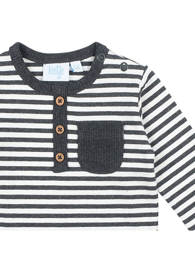 Mini Person  Longsleeve  Stripe Antraciet